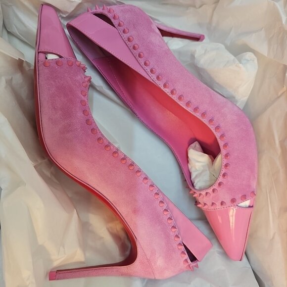 Christian Louboutin Duvette Spikes 85 Cutout Leather Heeled Pumps - Picture 4 of 8